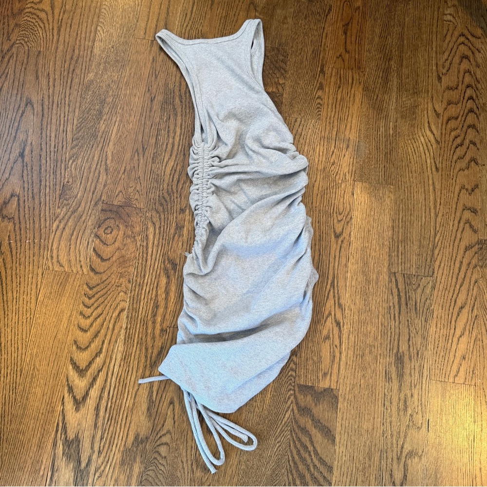 Light Gray Ruched Dress - Picture 2 of 4